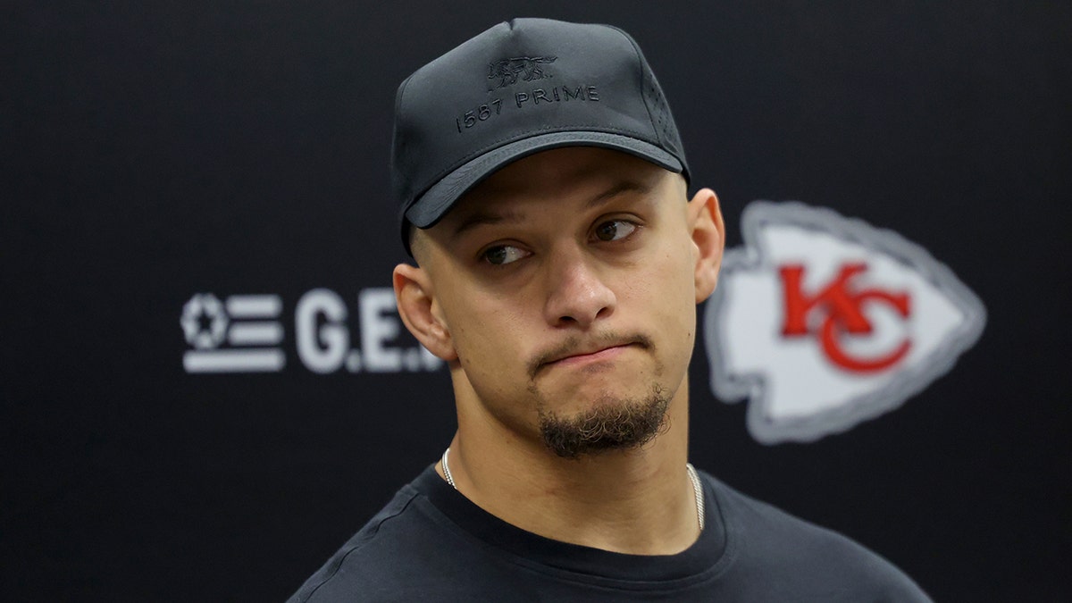 Patrick Mahomes speaks during press conference