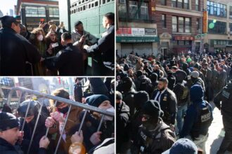 150 ICE protesters flock to lower Manhattan government building after reports of agents rounding up illegal migrants
