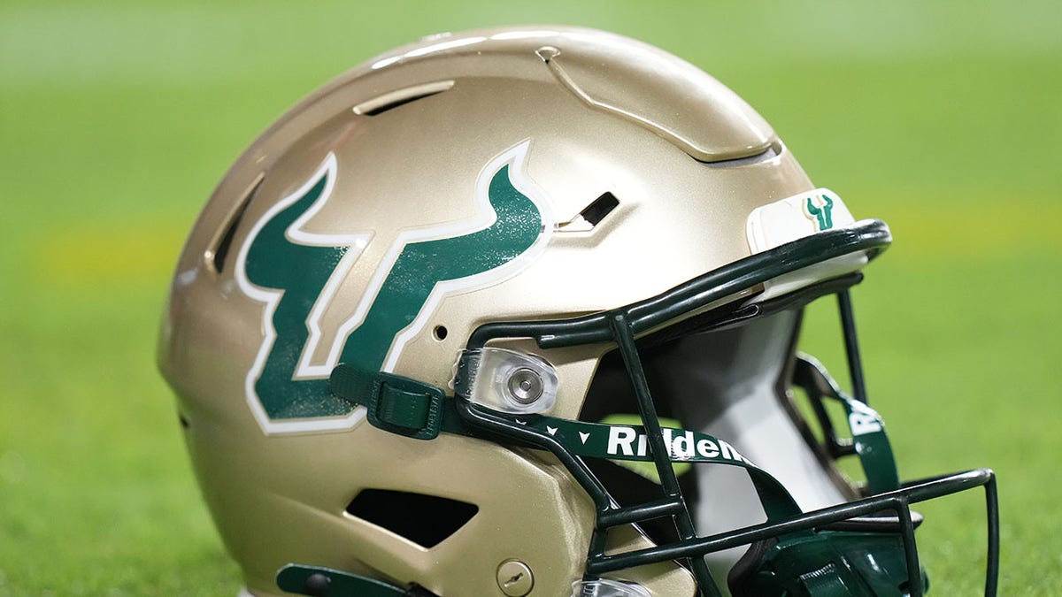 A view of a South Florida Bulls helmet