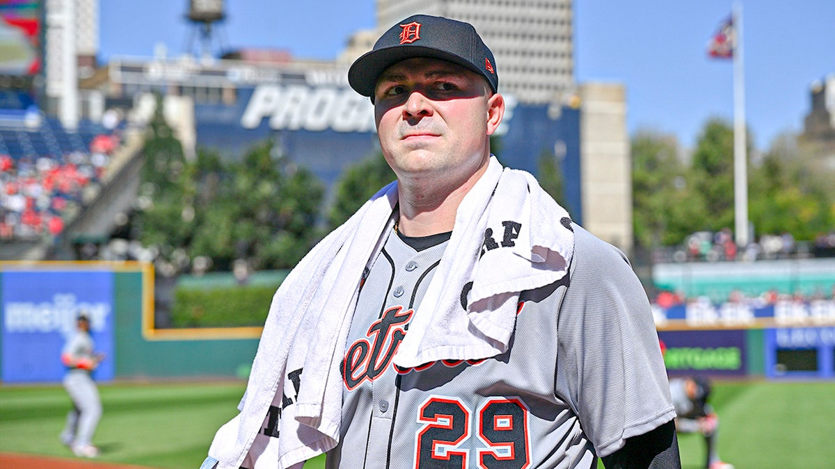 Tarik Skubal looks on field