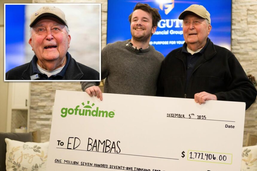 Army veteran Ed Bambas, 88, receives  .77M check from inspired internet donors