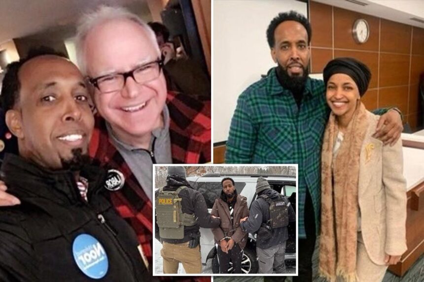 Photos emerge of Somali illegal migrant fraudster with Minnesota Gov. Tim Walz, Rep. Ilhan Omar