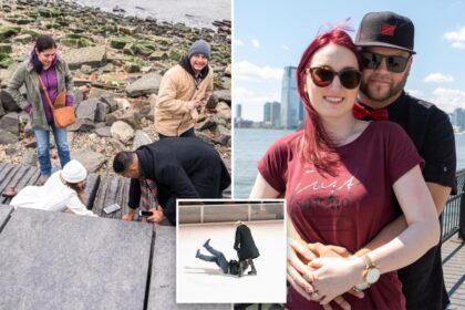 Exclusive | These couples at iconic NYC landmark are falling in love — literally
