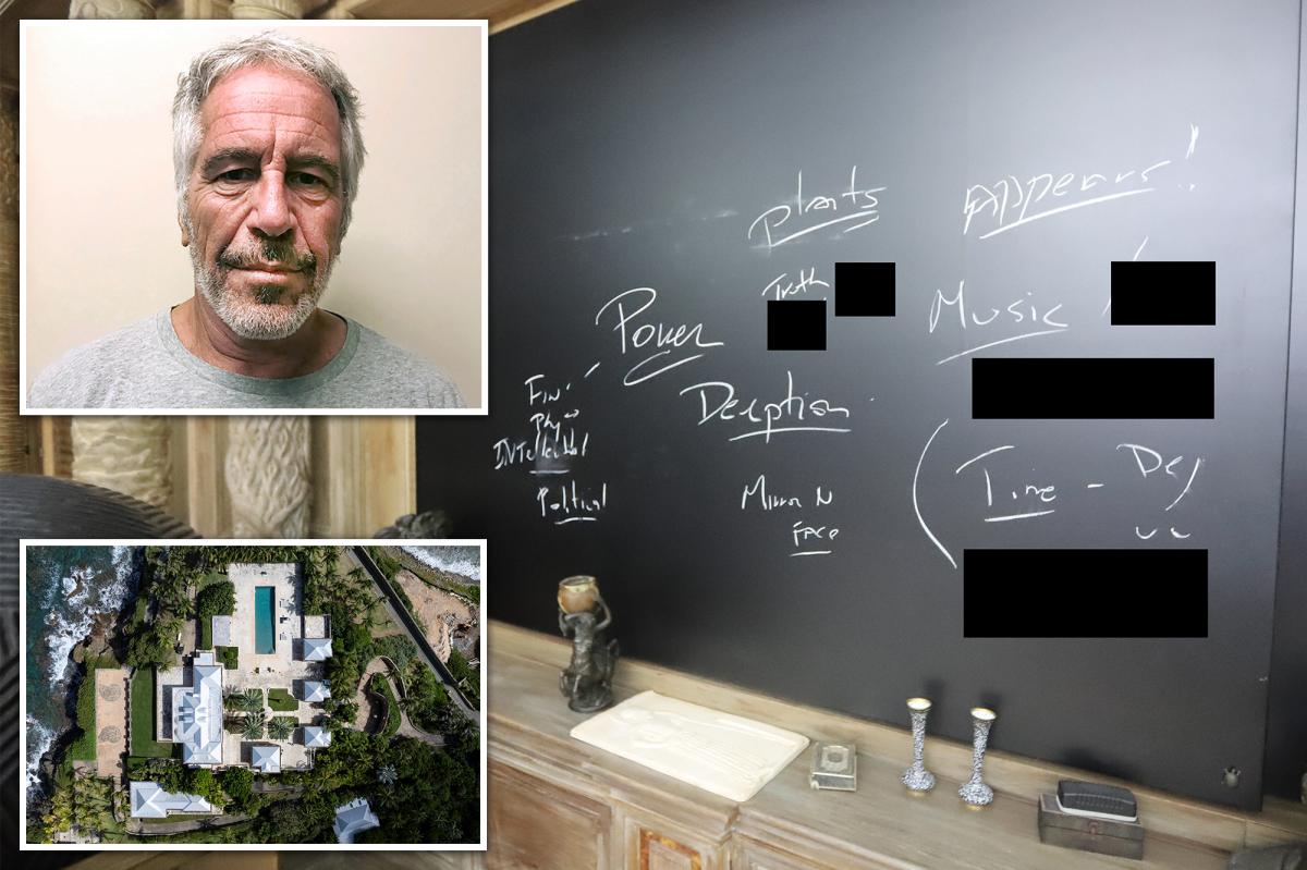 Read the eerie messages scrawled on blackboard at Jeffrey Epstein’s private island