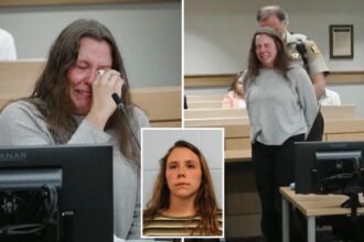 Engaged teacher who shared 35K texts with student, 11, about ‘making out’ in class sobs as she learns fate