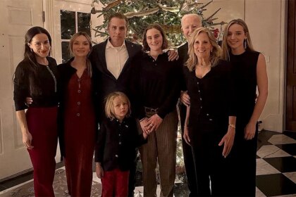 Biden nearly invisible in own Christmas family photo as Hunter takes center stage