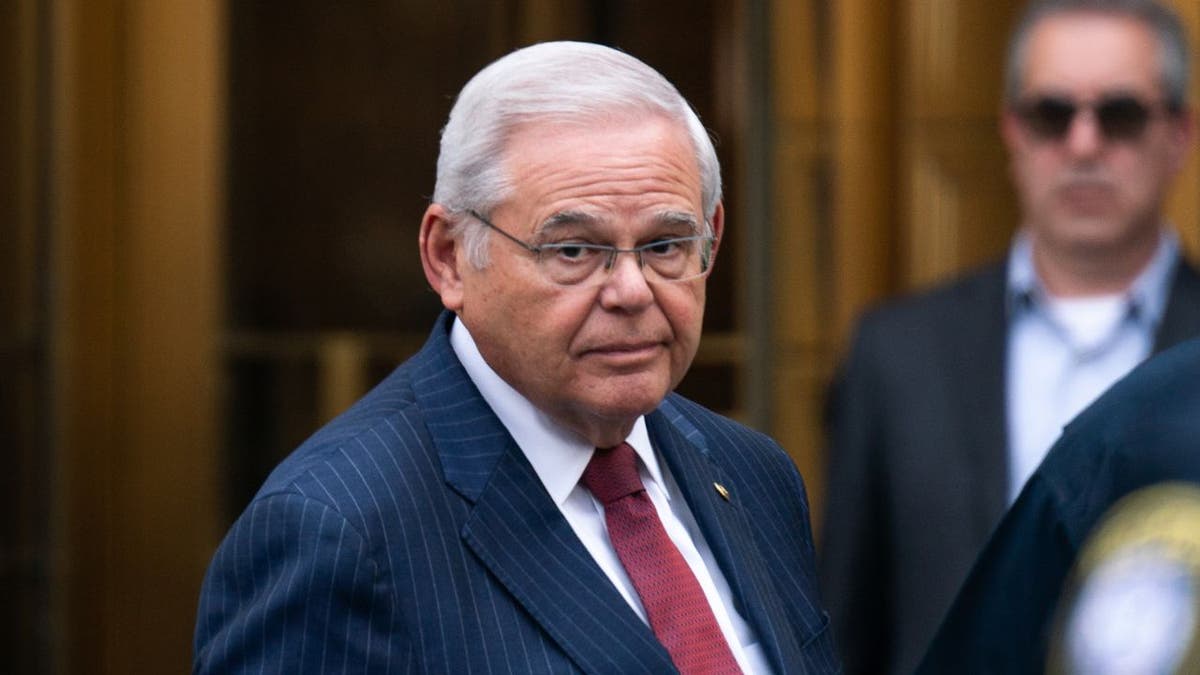 Bob Menendez leaving Manhattan federal court after his bribery conviction