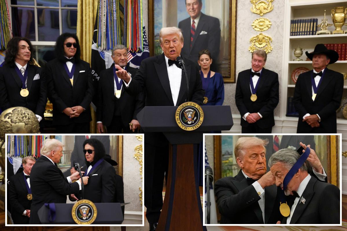 Trump awards medals to Kennedy Center Honorees Gene Simmons, George Strait, Gloria Gaynor and more in star-studded ceremony
