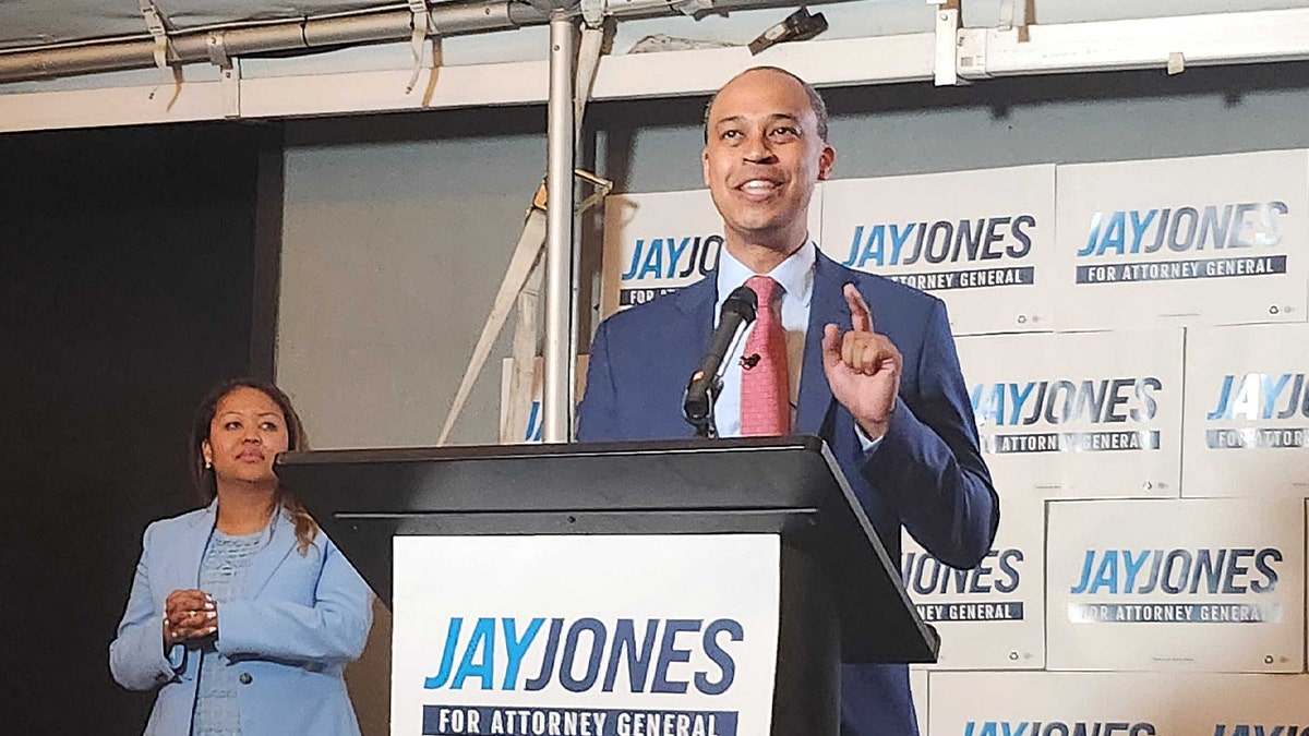 jay jones speaks from podium