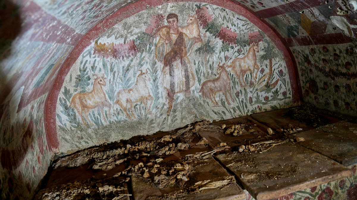 Fresco shows Jesus with a goat over his shoulders