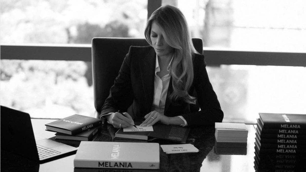 melania trump at her desk