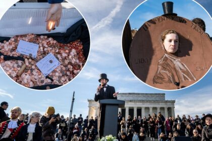 ‘Abraham Lincoln,’ other mourners say farewell to the penny at DC funeral
