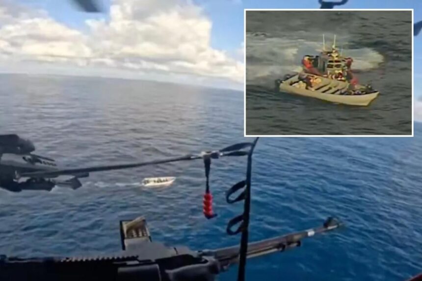 Coast Guard helicopter sniper takes out narco-boat engines, seizes more than 20,000 pounds of cocaine