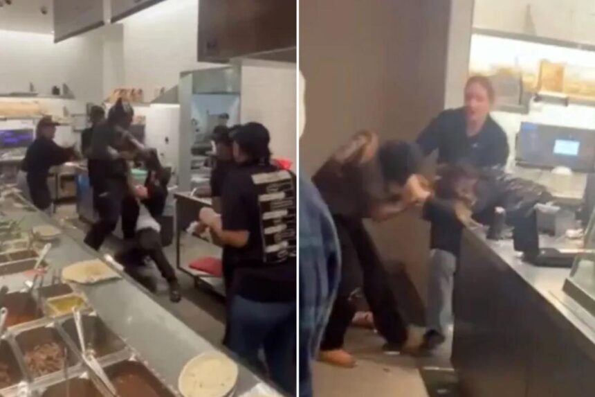 Violent caught-on-video brawl between customers and Connecticut Chipotle workers sparks police investigation