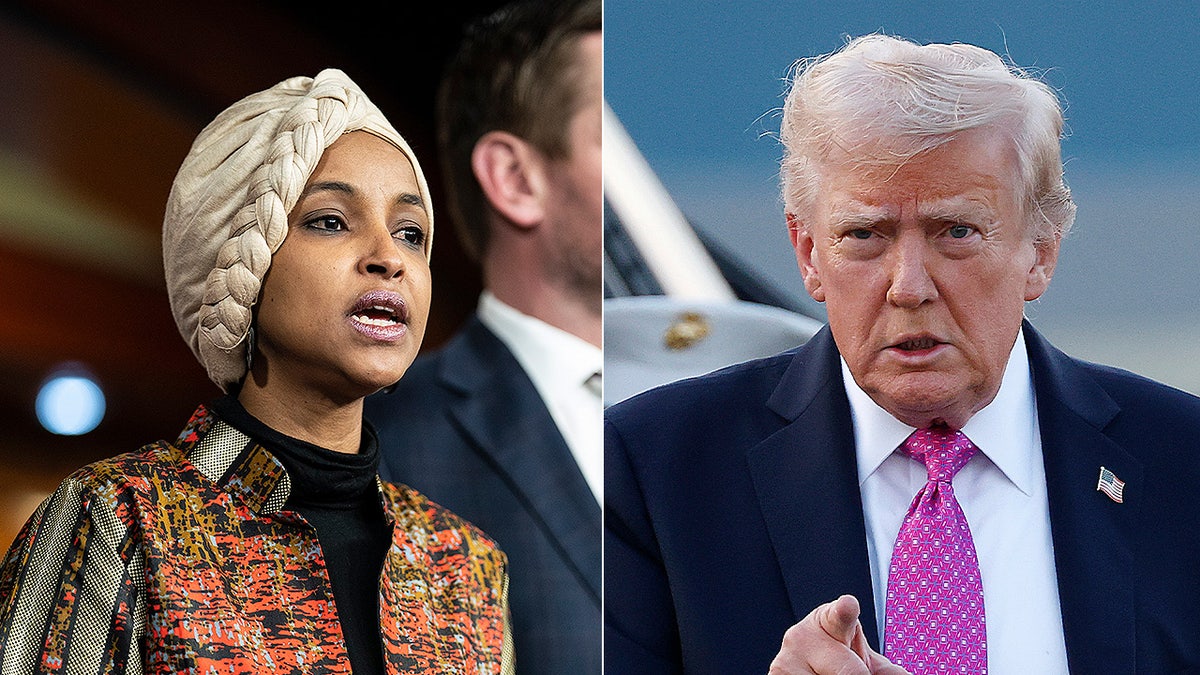 Ilhan Omar and President Donald Trump.