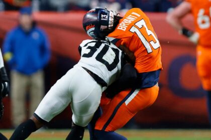 Broncos’ Pat Bryant placed on backboard, carted off field after scary hit in loss to Jaguars