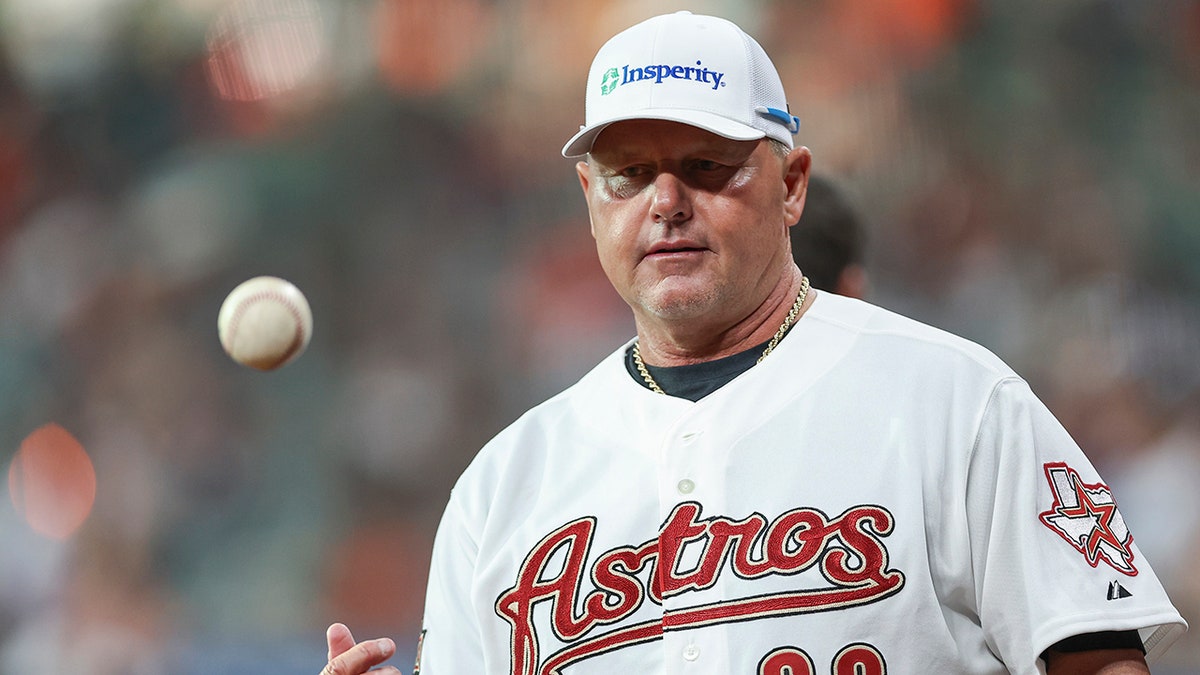 Roger Clemens attends a MLB game