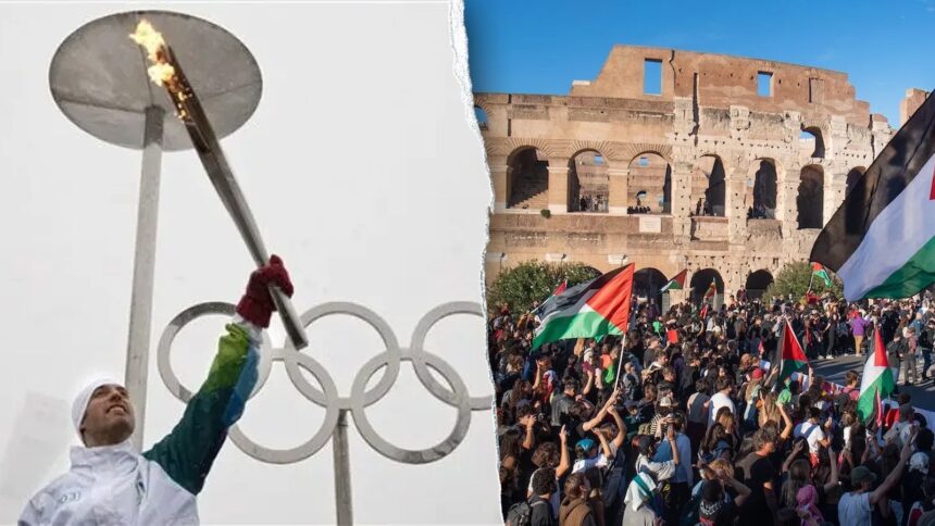 Police in Italy stop pro-Palestinian protesters from disrupting Olympic torch relay