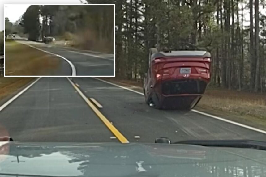 Missing Georgia teen leads cops on 115 mph chase before flipping stolen SUV in rollover crash