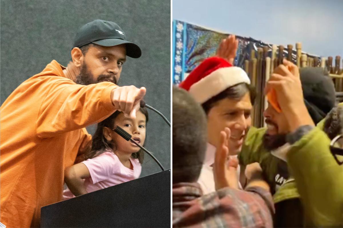 Inside the warped world of LA’s most vile protestor – hiding behind his kids as he bashes cops and hurls racist slurs