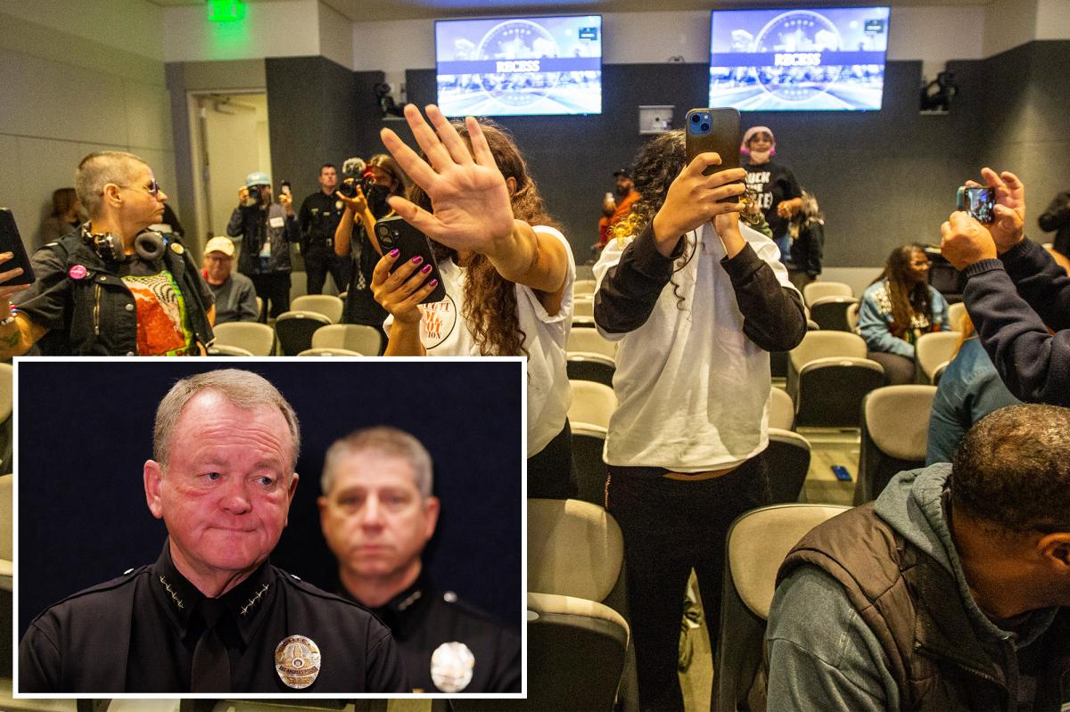 LAPD chief slams ‘vile’ mob that shuts down police meetings and silences free speech — and admits there’s nothing they can do