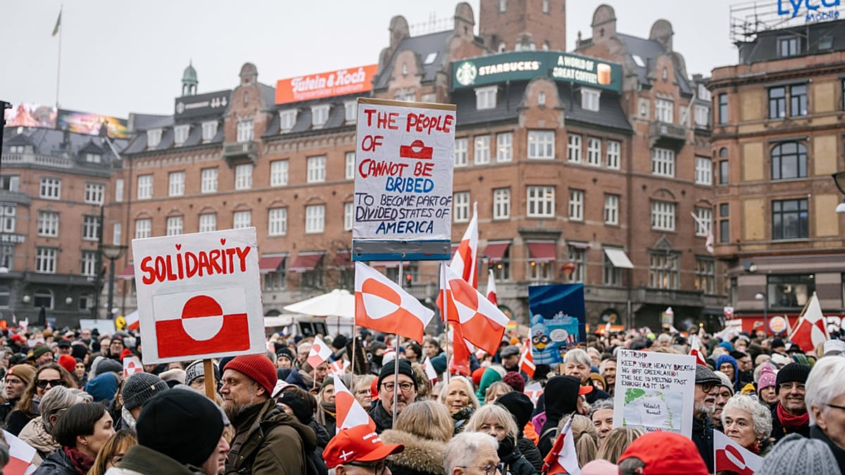 Thousands take part in ‘Hands off Greenland’ protests in Denmark