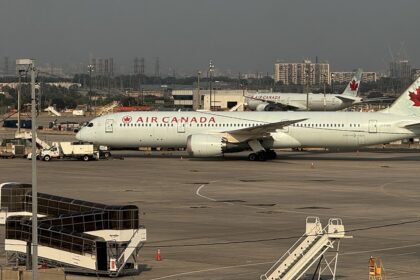 Passengers baffled and confused after screams burst from beneath taxiing Air Canada plane