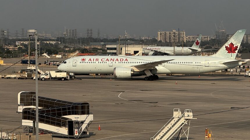 Passengers baffled and confused after screams burst from beneath taxiing Air Canada plane