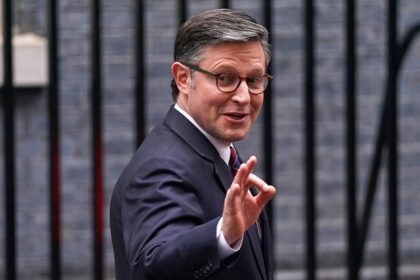 House Speaker Mike Johnson tells British Parliament he came to ‘calm the waters’