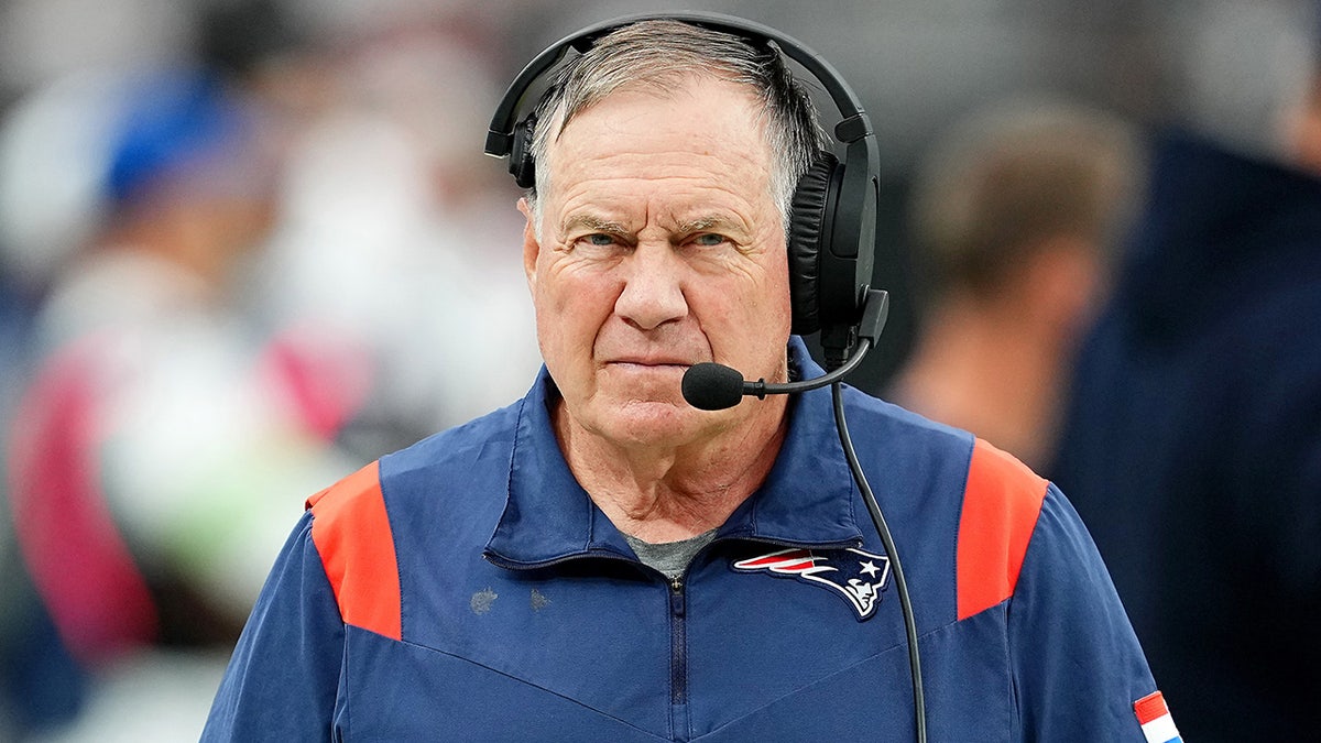 Bill Belichick roams the sideline in October 2023
