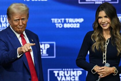 Trump unloads on ‘radical left’ as he stands by Kristi Noem amid immigration enforcement unrest