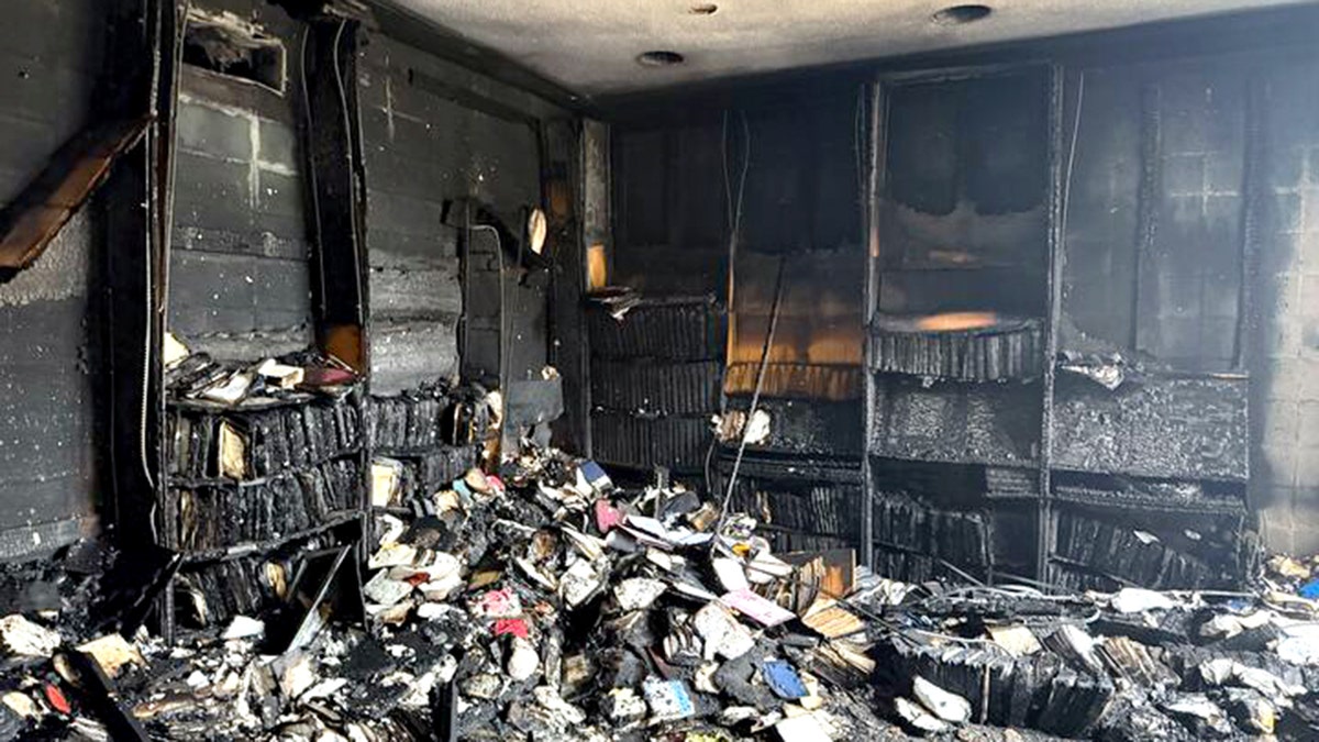 fire damage inside Beth Israel synagogue