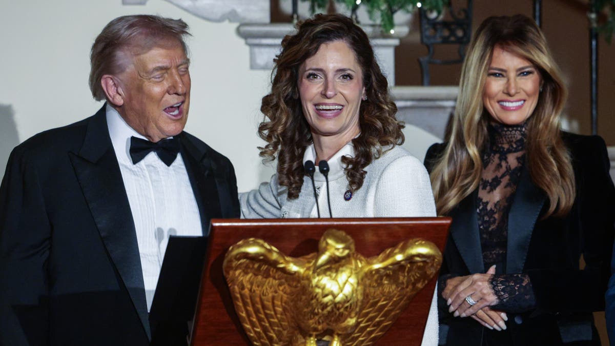 President Donald Trump, Rep. Julia Letlow, and first lady Melania Trump