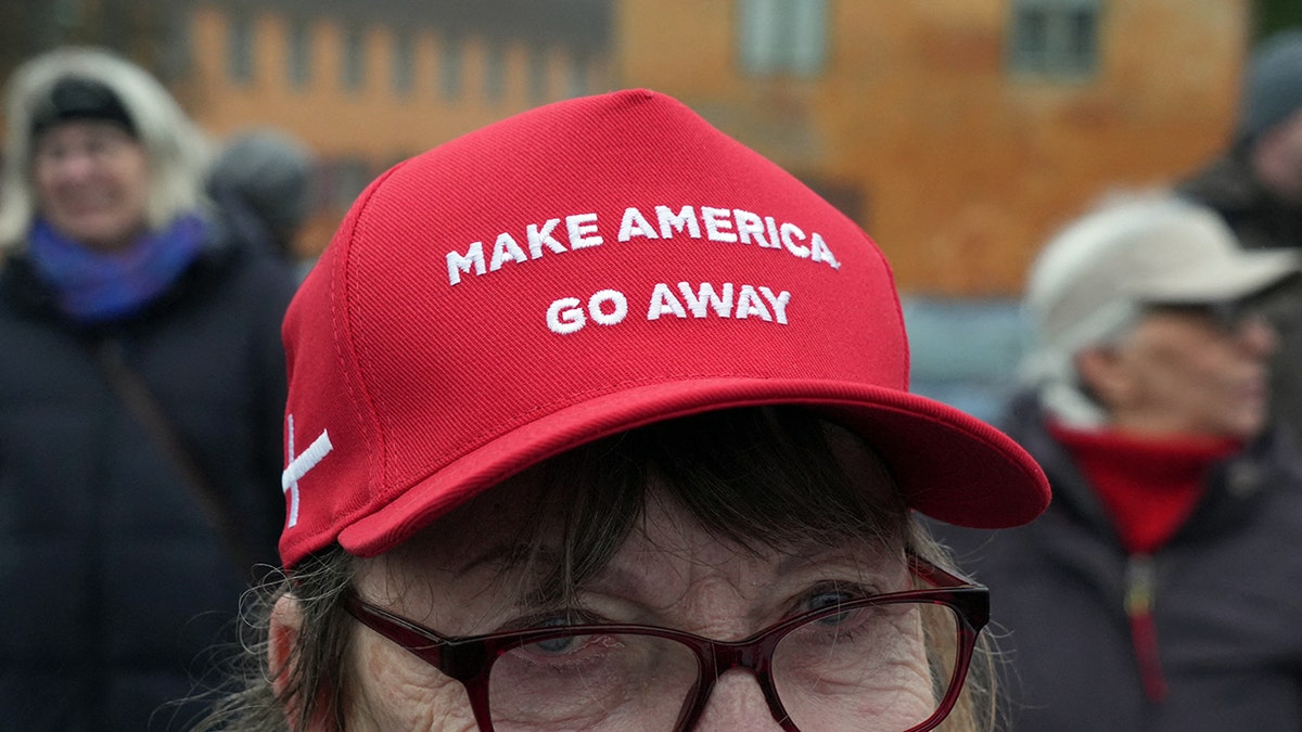 Greenlander wears 'Make America Go Away' cap