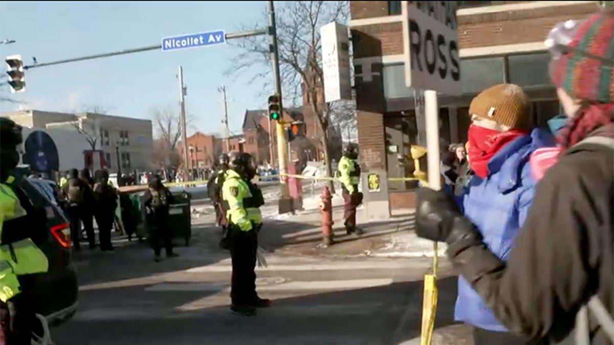 Protesters facing Minneapolis state police