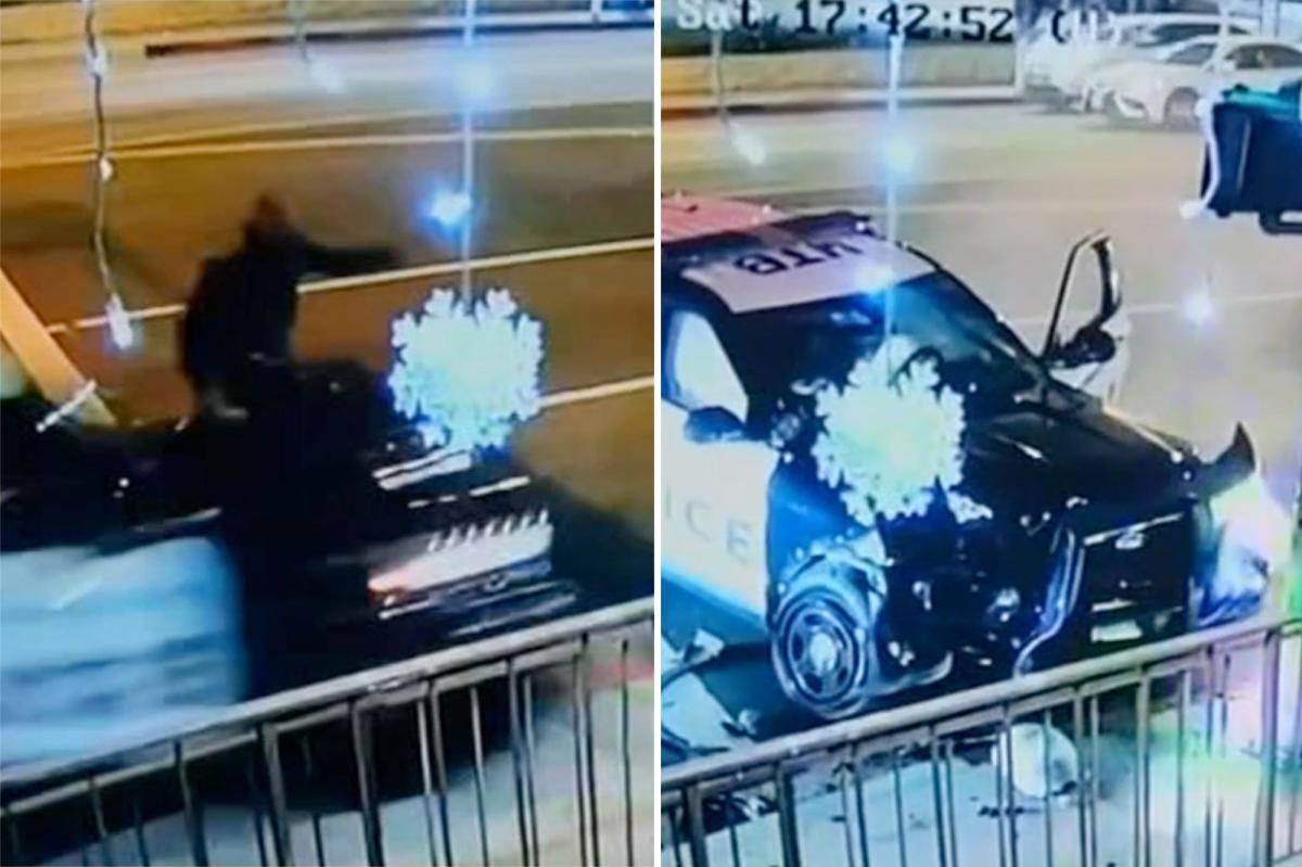Shocking video shows pedestrian getting mowed down by out-of-control police car