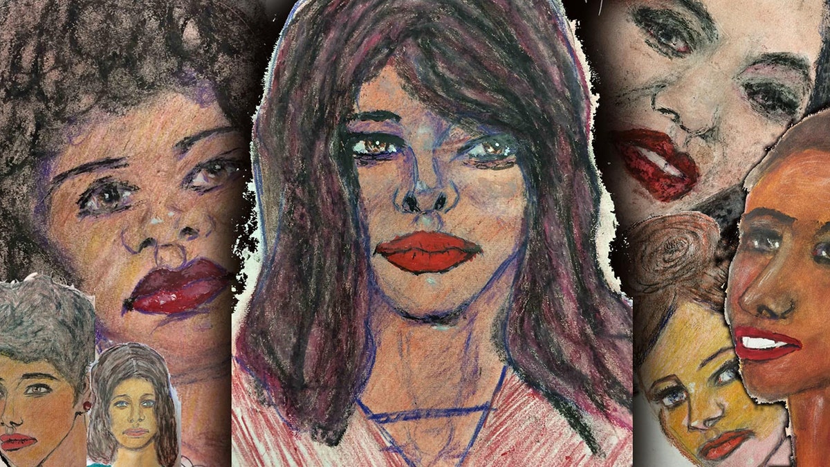 A composite image of Samuel Little's drawings.