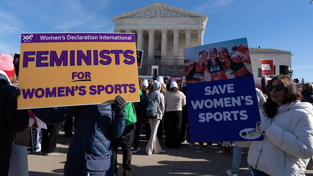 Protesters outside the Supreme Court