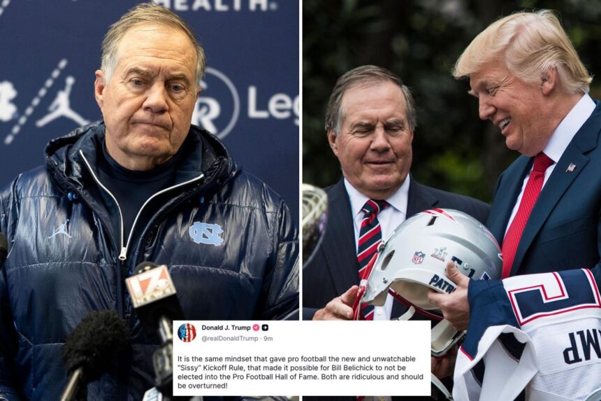 Trump rages against NFL Hall of Fame voters after Bill Belichick falls short of making ballot