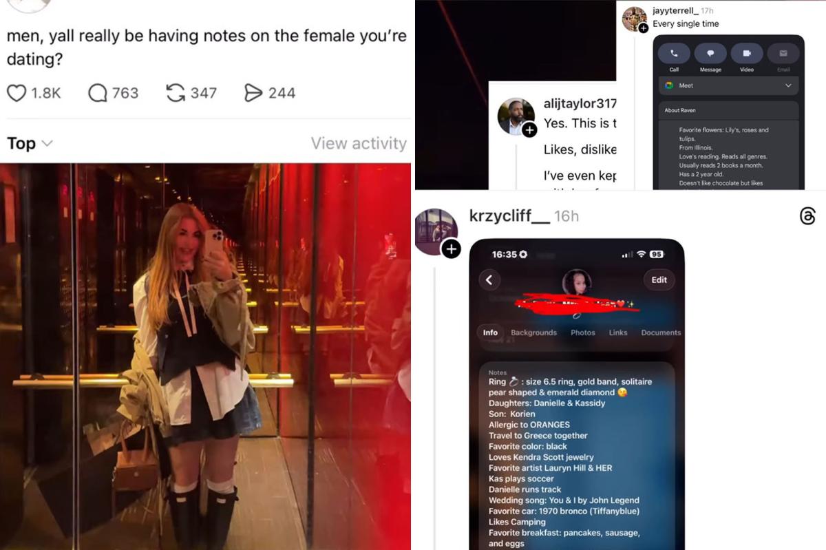 Viral trend reveals men are keeping notes on their partners