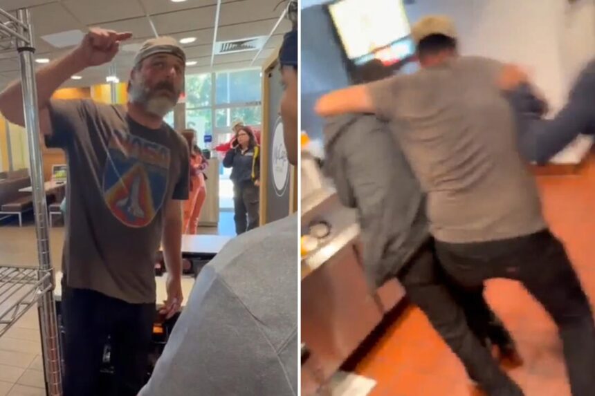 Shocking video captures moment fake ICE agent grabs McDonald’s worker by the neck and threatens to deport him