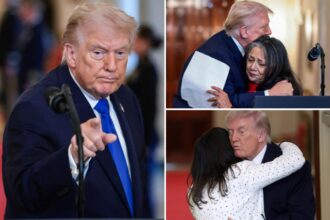 Hugs and tears at ‘Angel Family’ ceremony as Trump pays tribute to victims of migrant crime