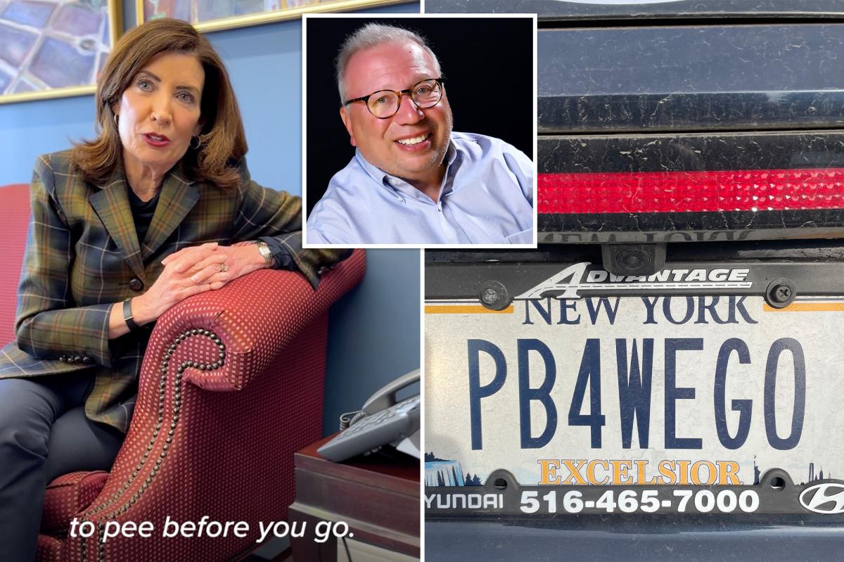 Exclusive | Hochul lets Long Island grandpa keep his pee-themed license plate in win for dad jokes