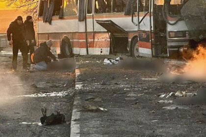 Russia kills 12 Ukrainian miners in deadly bus attack hours after peace talks postponed