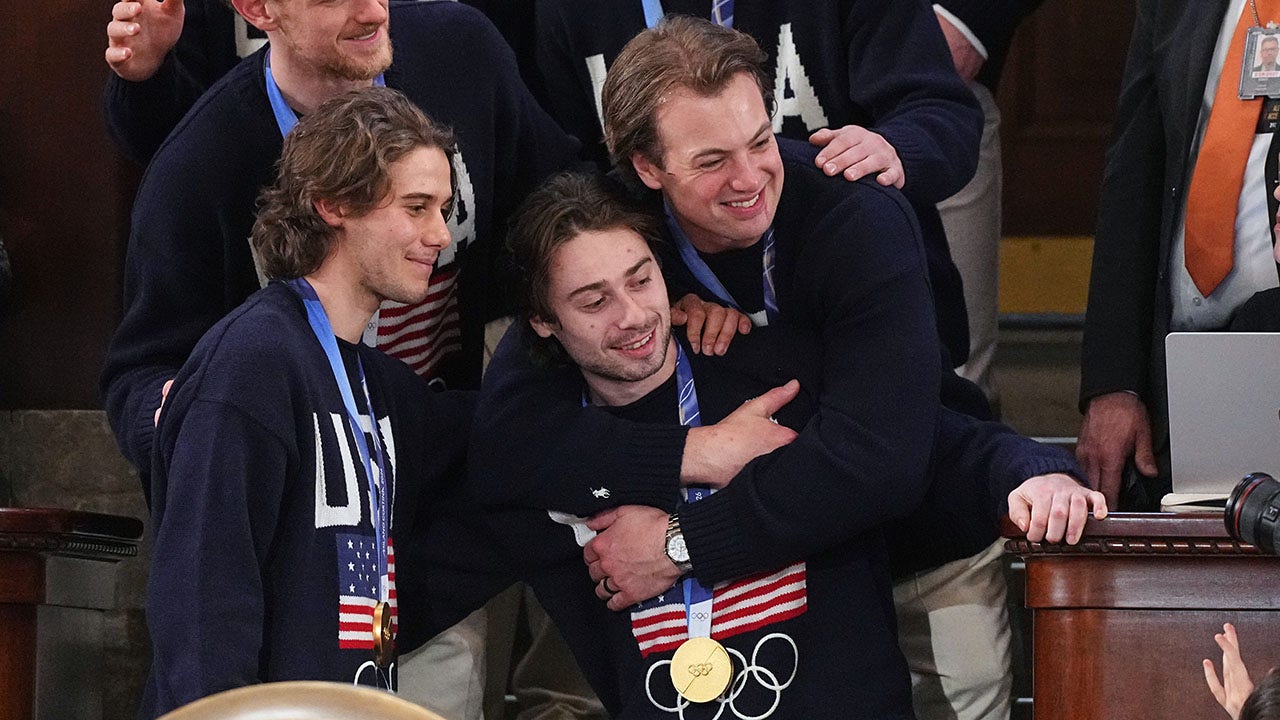 ‘U-S-A’ chants break out in House chamber as US men’s hockey gold medalists attend Trump’s State of the Union