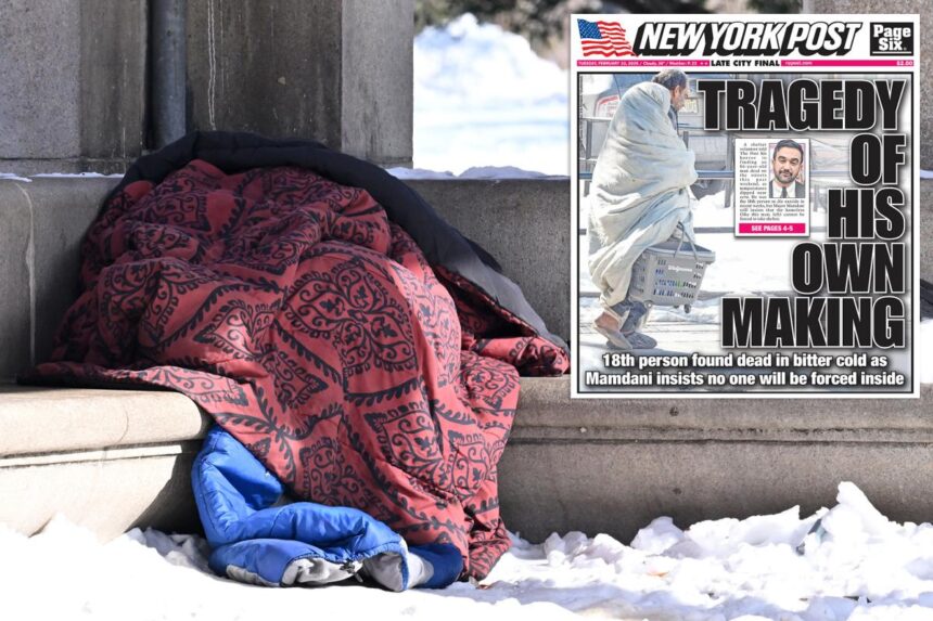Homeless people didn’t get help in 96% of 311 calls made during NYC deep freeze: data