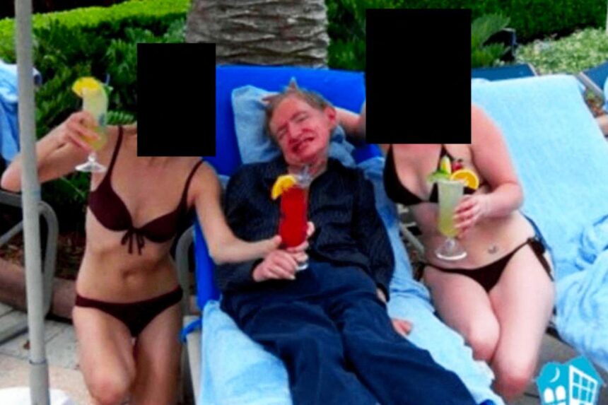 Stephen Hawking seen lounging between 2 bikini-clad women as scientist’s ties to Epstein return to spotlight