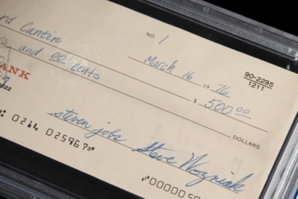 The 0 Check That Kickstarted Apple Just Sold for .4 Million. Take a Look