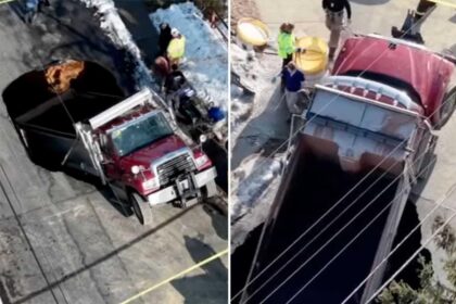 Wild video shows dump truck swallowed by NJ sinkhole it was meant to repair