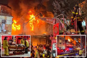 Raging 4-alarm NYC house fire kills woman, injures 8 including 2 firefighters and man in critical condition